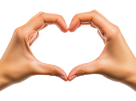 Hands showing heart gesture isolated on transparent background png