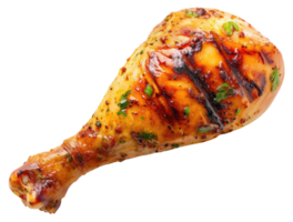 Grilled chicken leg isolated on transparent background png