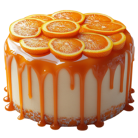 Caramel Drip Cake with Orange Slices png
