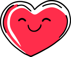 Smiling Red Heart Icon Expressing Joy, Happiness, and Positivity in a Simple Design png
