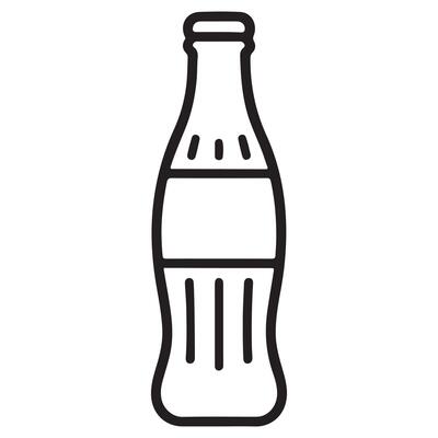 Outline Soda Bottle Line Art Illustration