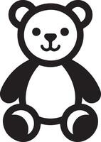 Simple Black and White Teddy Bear Icon Design vector