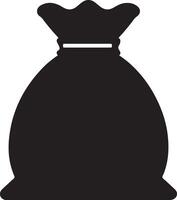 Black Silhouette of a Simple Money Bag vector