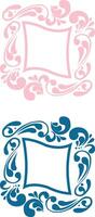 2 color frame pattern border vector