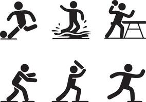 Simple, stylized icons of various sports. vector