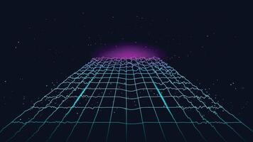 An illustration of a grid with a purple light vector