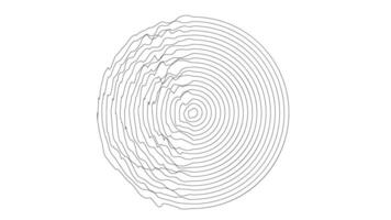 circle kinetic wave background wallpaper. abstract circle wave with outline and line art styles vector