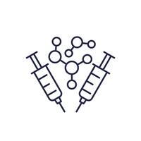 molecules and syringes line icon vector
