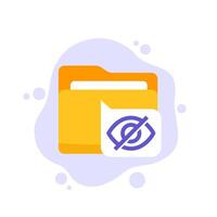 hidden folder flat icon vector
