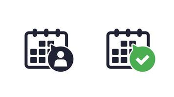 appointment icons with a calendar vector