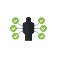skills, capability icon on white, flat design vector