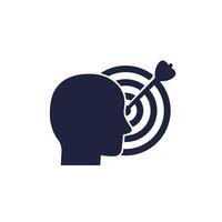 personal goal icon with a target vector