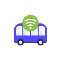 autonomous shuttle bus icon, flat design vector