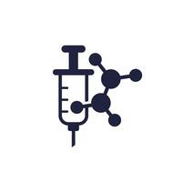 molecule and syringe icon on white vector