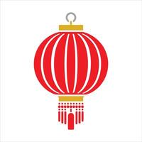 Lunar New Year Chinese Lantern with in Red Japan Lantern Style Paper Lamp Silhouette vector