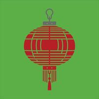 Traditional Chinese Lantern with Paper Lamp Silhouette in Red Featuring Japan Lantern for Lunar New Year Design vector