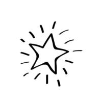 Star doodle icon. illustration of abstract star to create sketches. Isolate on white. vector