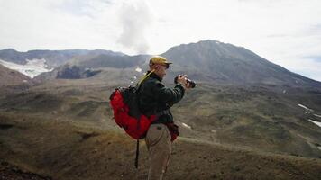Travel Blogger Visiting National Park With Unique Nature, Taking Picture By Professional Camera video