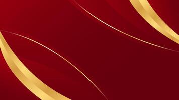 red and gold background with curved lines vector