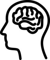 Minimalistic line art icon of a human brain ideal for creative and professional use vector