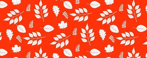 autumn leaves pattren background in red color vector