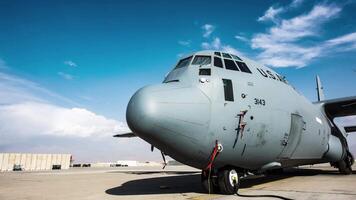 4K Footage Beautiful C-130 aircraft Fast motion with run cloud sky scenery, amazing bright cloud scenery sky background video