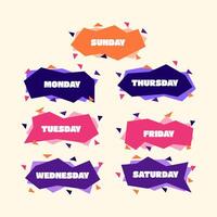 Days of The Week on Abstract Geometric Background vector