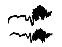 Grunge and Ink Brush Strokes Isolated Textures with Splatter and Wave Designs vector