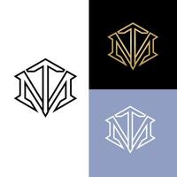 MT or TM logo design. Initial letter MT or TM logo design. vector