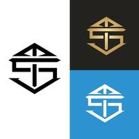 ST or TS logo design. Initial letter ST or TS logo design. vector