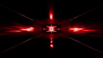 A red light is shining through a dark tunnel video