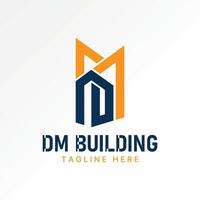 Logo design graphic concept creative premium stock image graphic initial DM font building connect construction house monogram skyline property vector
