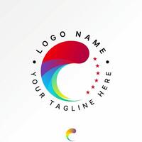 Logo design graphic concept creative premium stock image graphic initial C font swoosh ball comet circle business to monogram typography tech vector