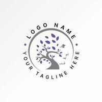 Logo design graphic concept creative premium stock image graphic small decorative plant leaves botany garden side face to nature tree art human vector