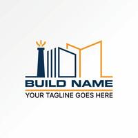 Logo design graphic concept creative premium stock image graphic building chimney and flare stacks construction industrial house property tower vector