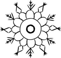 graphic line snowflake. Meteorology element. symbol of cold, frost. Design element for winter season. Hegagon shape crystal in clay, plastic style vector