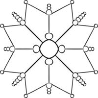 snowflake winter illustration for coloring book. isolated graphic line silhouette on white backgroundsnowflake winter illustration for coloring book. isolated graphic line silhouette vector
