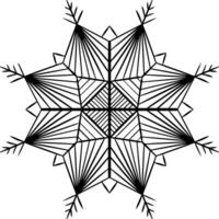Decorative hand drawn snowflake mandala, design element. Can be used for cards, invitations, banners, posters, print design. graphic line on transparent background vector