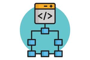 Framework icon. colored outline icon style. icon related to IT architecture. network elements illustration vector