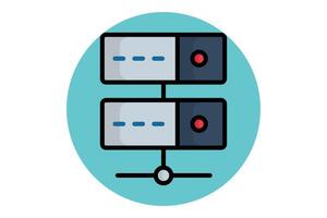Server icon. colored outline icon style. icon related to IT. network elements illustration vector