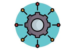 Microservices icon. colored outline icon style. icon related to IT. IT architecture elements illustration vector