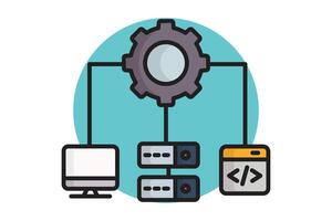 IT infrastructure icon. colored outline icon style. icon related to technology. IT architecture elements illustration vector