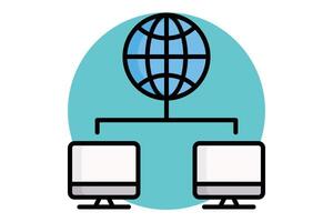 Network icon. colored outline icon style. icon related to IT. IT architecture elements illustration vector