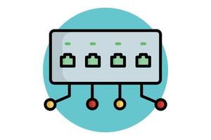 Network switch icon. colored outline icon style. icon related to IT, network. IT architecture elements illustration vector