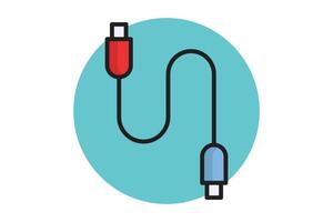 Cable icon. colored outline icon style. icon related to technology. IT architecture elements illustration vector