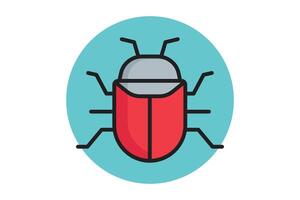 Bug icon. colored outline icon style. icon related to IT. IT architecture elements illustration vector