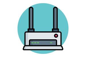 Router icon. colored outline icon style. icon related to IT. network elements illustration vector