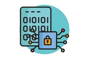 Encryption icon. colored outline icon style. icon related to IT. IT architecture elements illustration vector