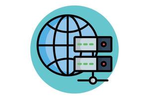 Web server icon. colored outline icon style. icon related to IT. network elements illustration vector