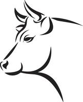 Symmetrical Cow Head with Sharp Contours vector